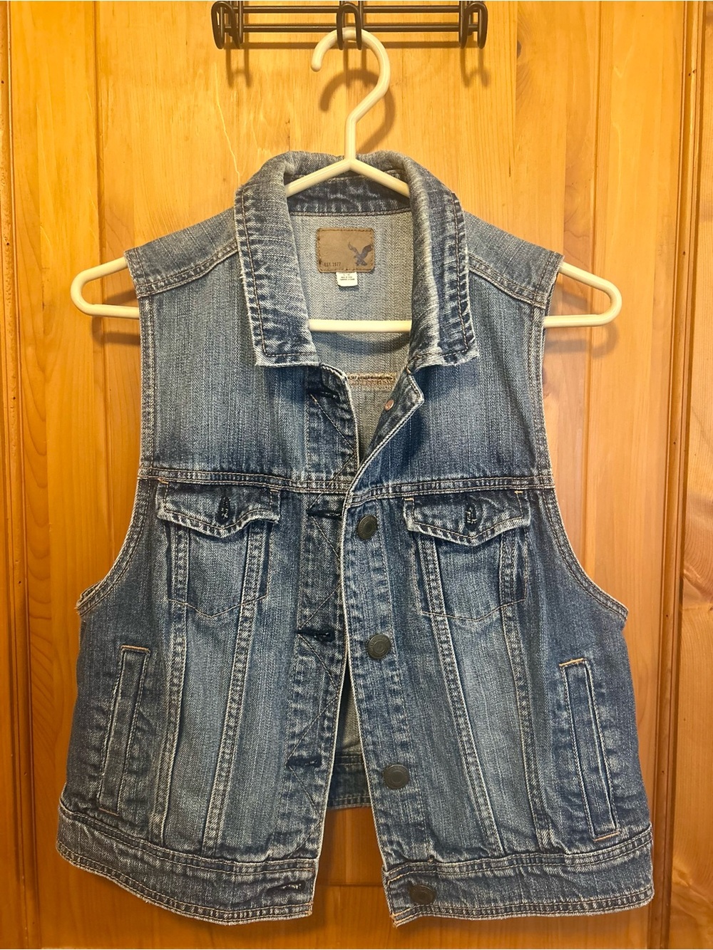 American Eagle Outfitters Denim Vest - Blue Women's Jean Vest